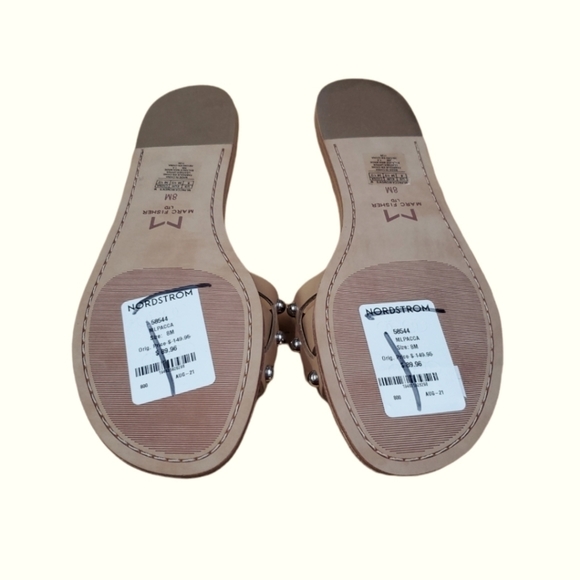 NEW Marc Fisher LTD Pacca Slide Sandal, Size 6.5  in Natural Tan Brown - Picture 7 of 8